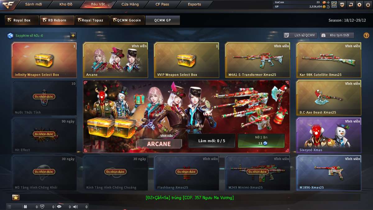 shop acc cf uy tin gia re